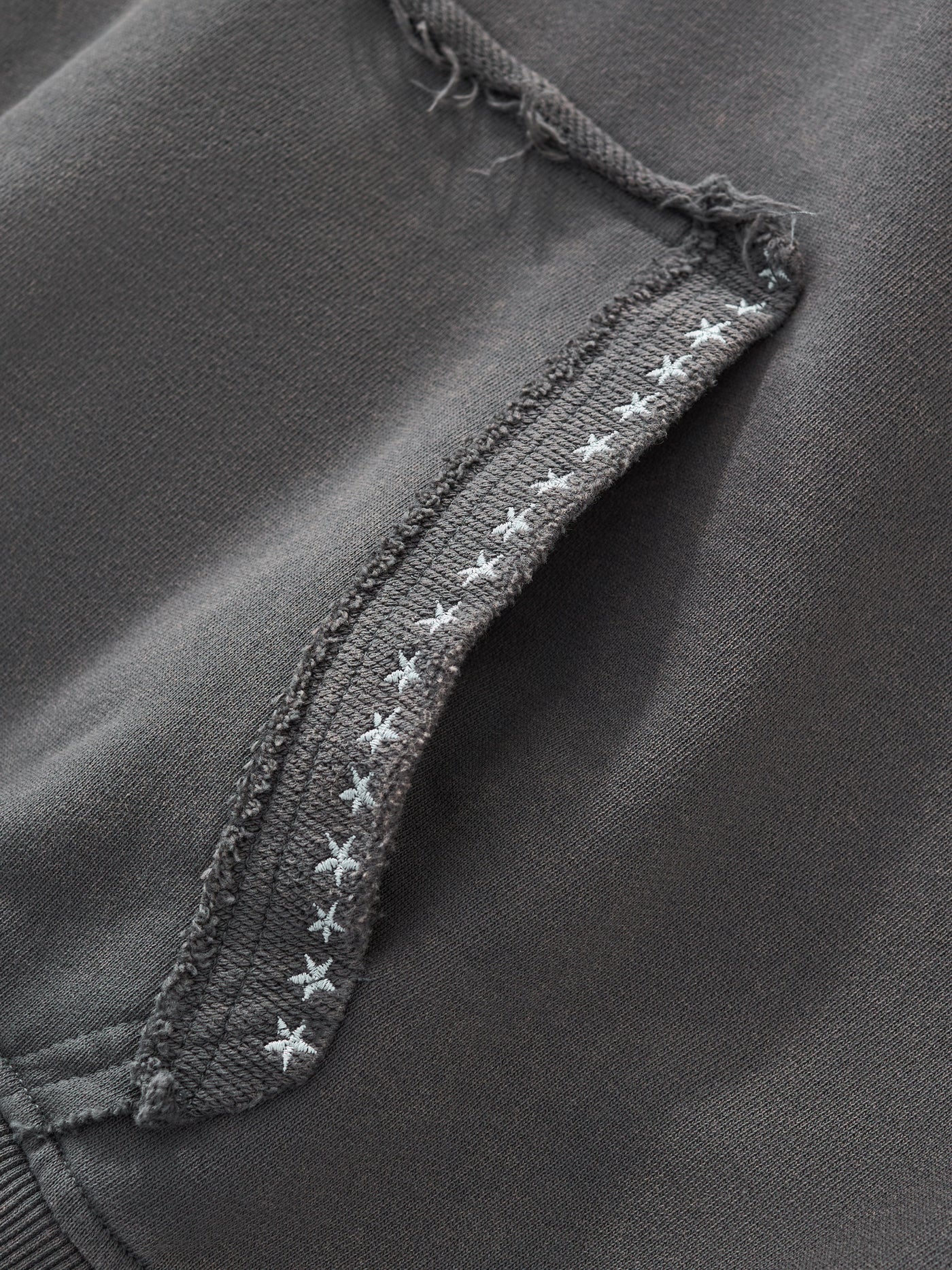 EMBROIDERED STARS HOODIE - WARM GREY