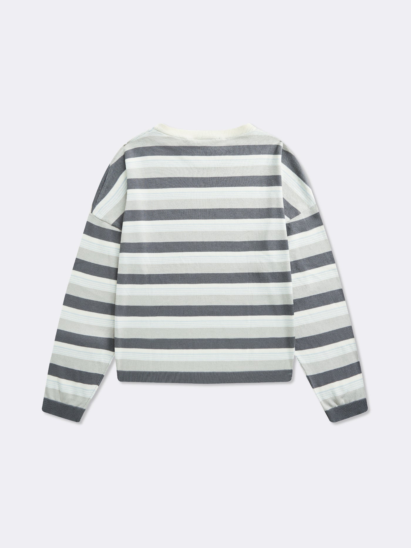 STRIPED LONG SLEEVE - LIGHT GREY