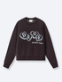 HEART KNIT SWEATER - DARK BROWN