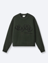 HEART KNIT SWEATER - DEEP OLIVE