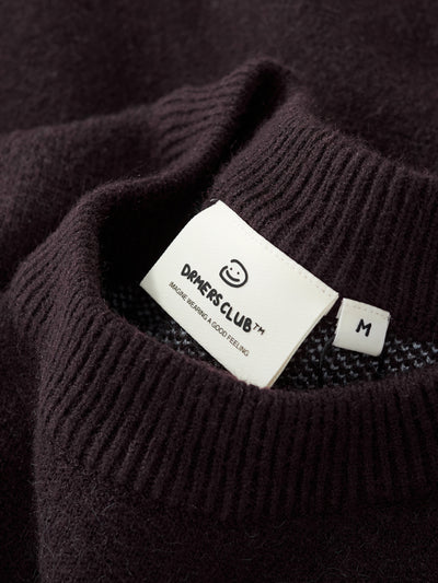 HEART KNIT SWEATER - DARK BROWN