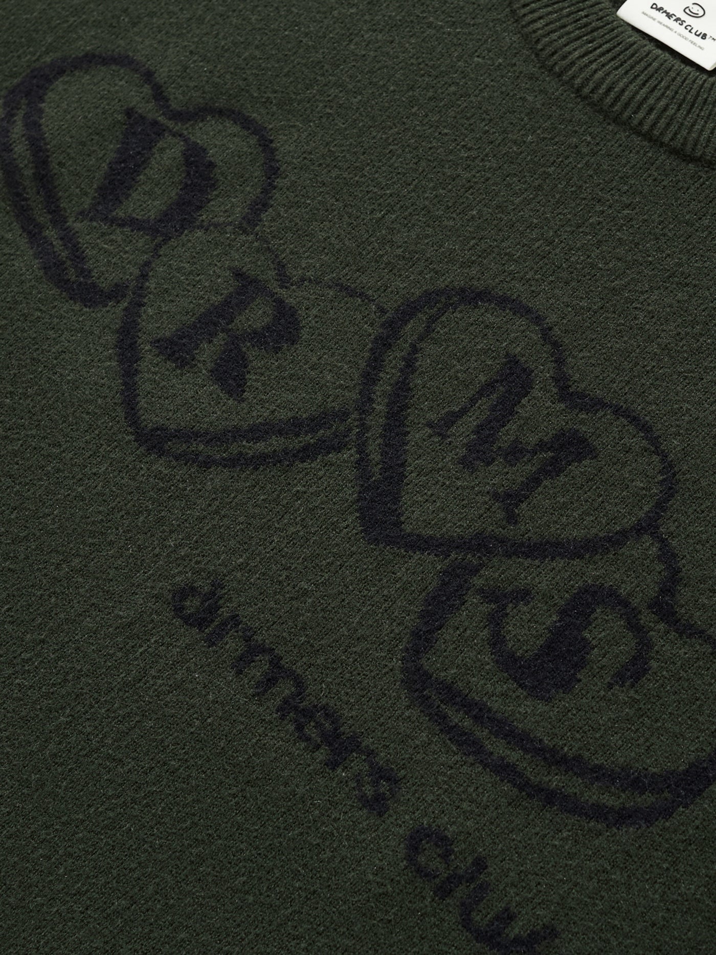 HEART KNIT SWEATER - DEEP OLIVE