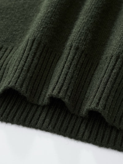 HEART KNIT SWEATER - DEEP OLIVE