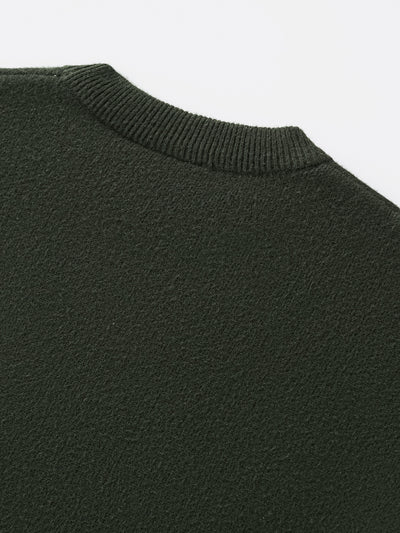 HEART KNIT SWEATER - DEEP OLIVE