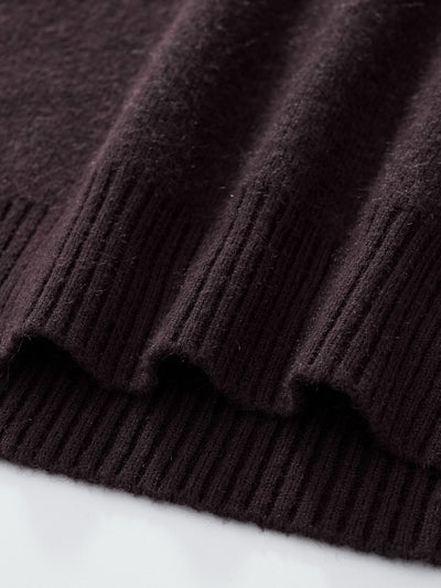 HEART KNIT SWEATER - DARK BROWN