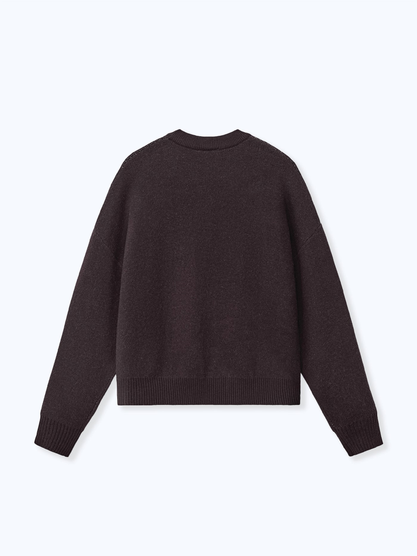 HEART KNIT SWEATER - DARK BROWN