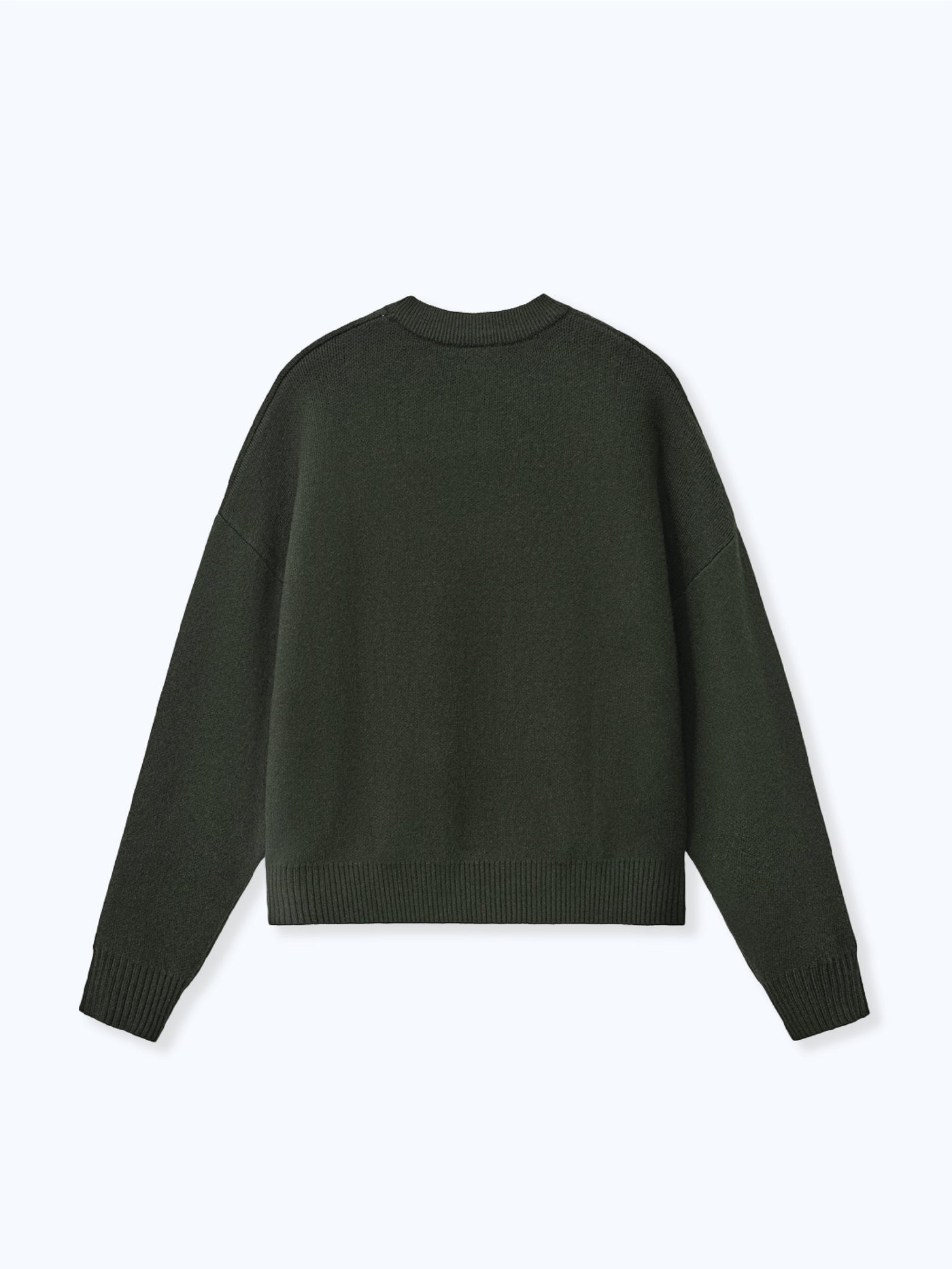 HEART KNIT SWEATER - DEEP OLIVE
