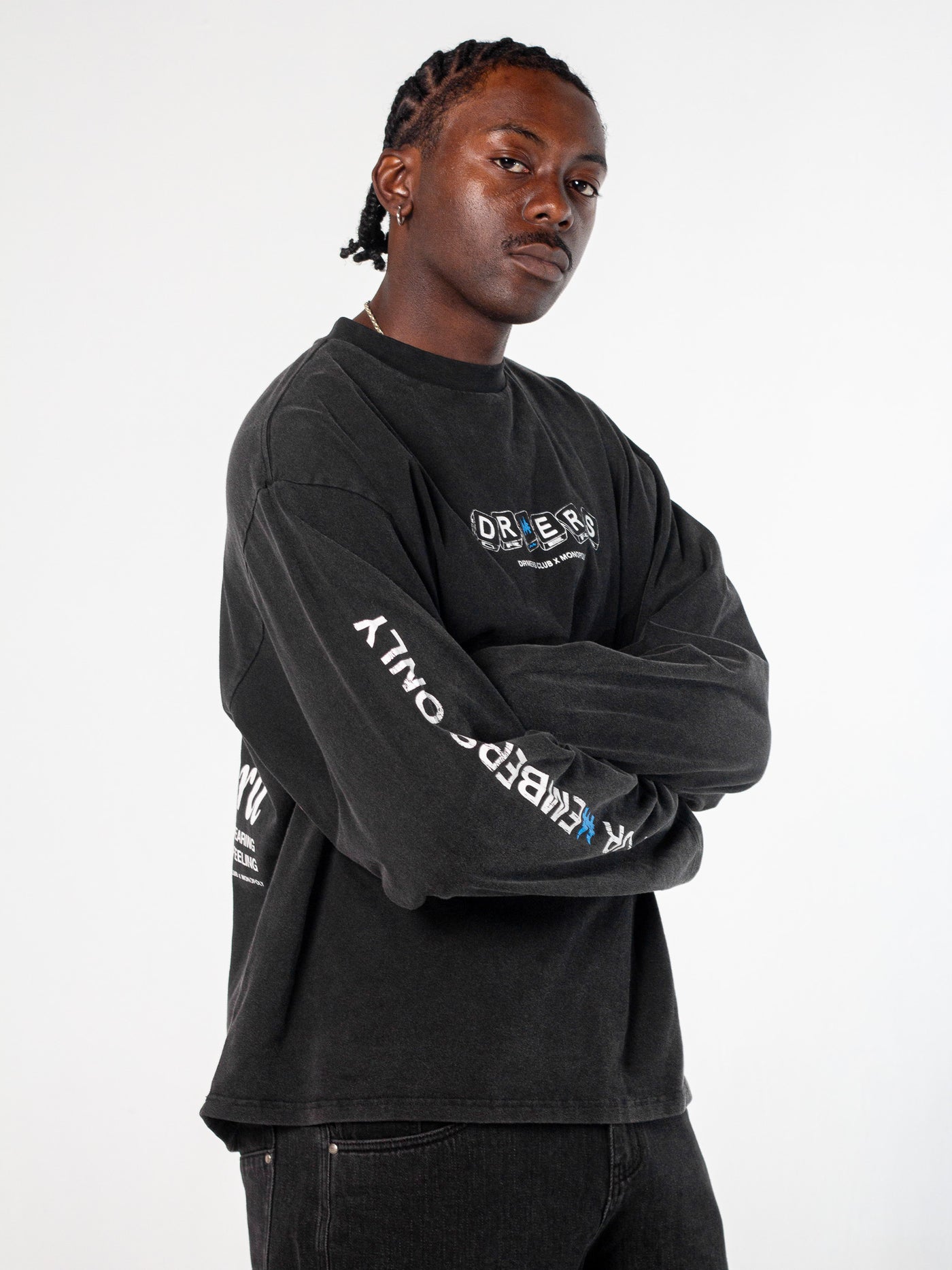 TAKE A CHANCE LONG SLEEVE TEE - BLACK
