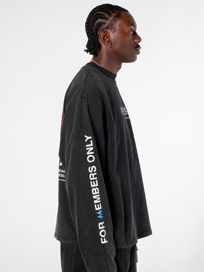 TAKE A CHANCE LONG SLEEVE TEE - BLACK