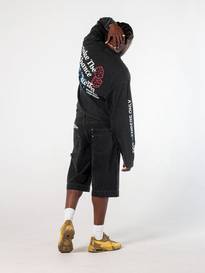 TAKE A CHANCE LONG SLEEVE TEE - BLACK