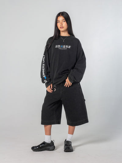 TAKE A CHANCE LONG SLEEVE TEE - BLACK