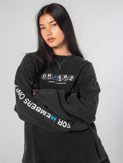 TAKE A CHANCE LONG SLEEVE TEE - BLACK