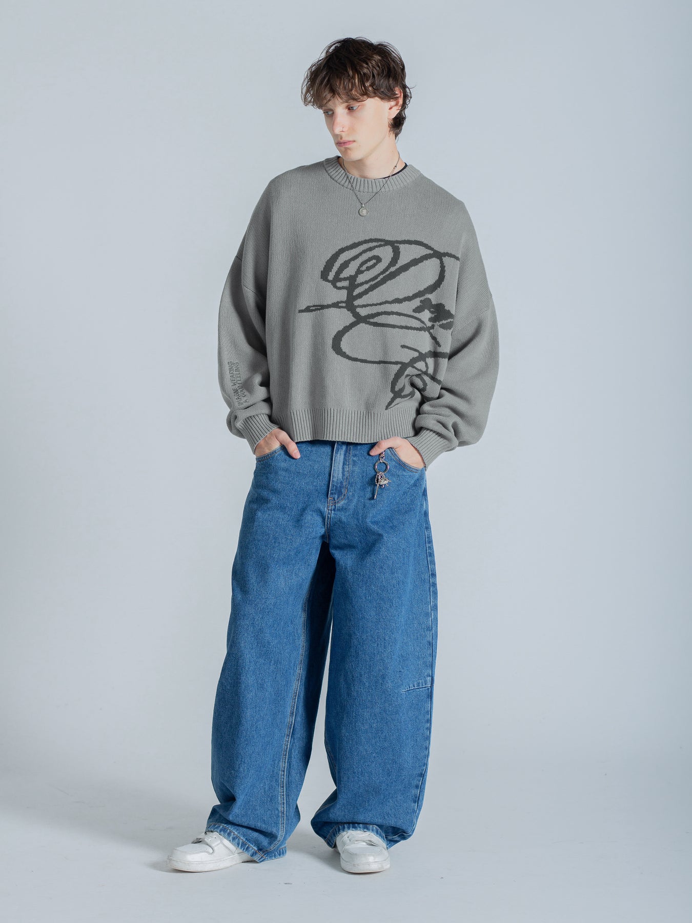Essentials Cursive Knit CURSIVE TEXT KNIT - MUTED SAGE – DRMERS CLUB