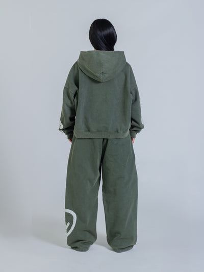 FLOATING LETTERS ZIP UP - FADED PINE