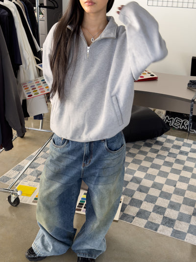 QUARTER ZIP FLEECE - GREY