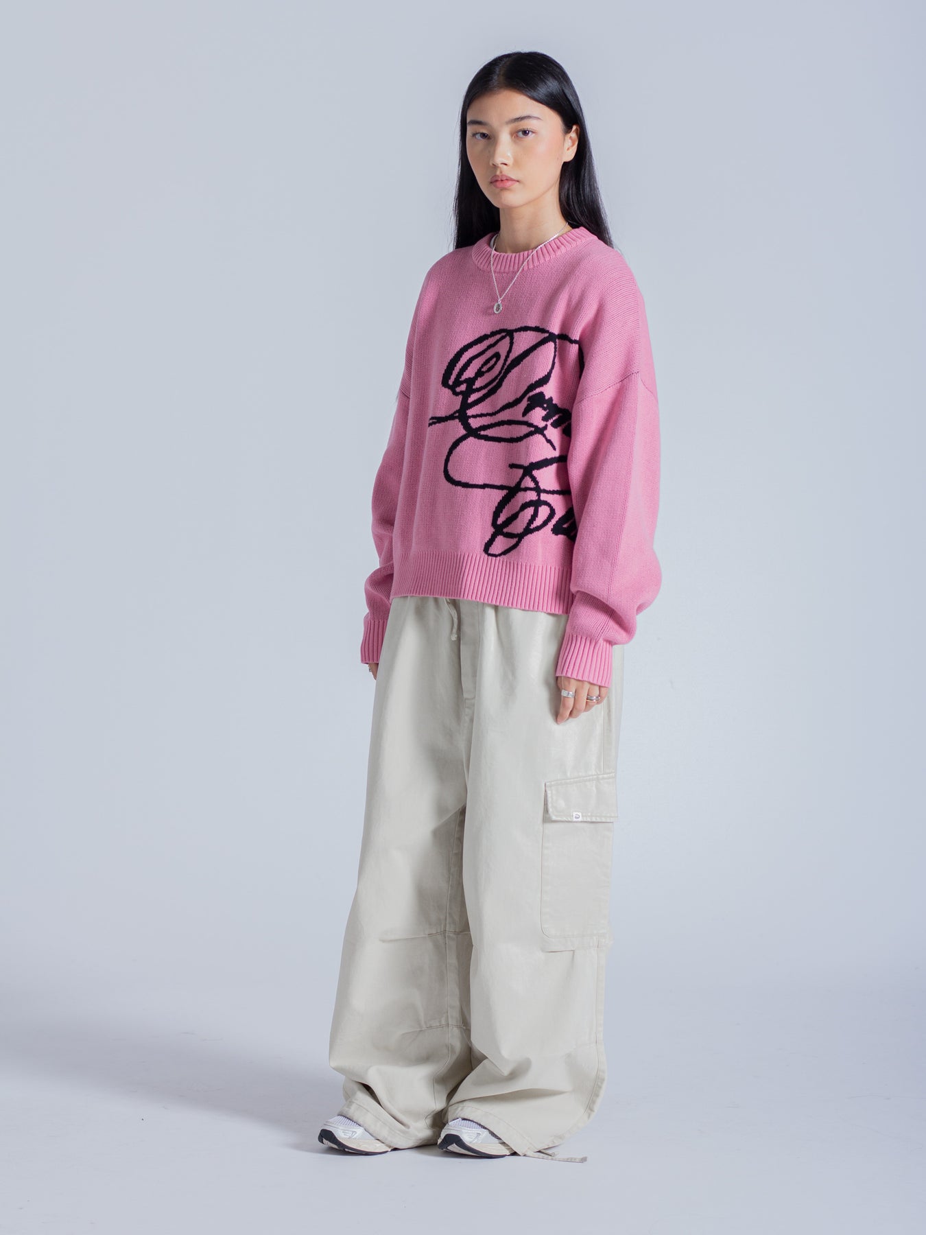 Essentials Cursive Knit CURSIVE TEXT KNIT - HOT PINK – DRMERS CLUB