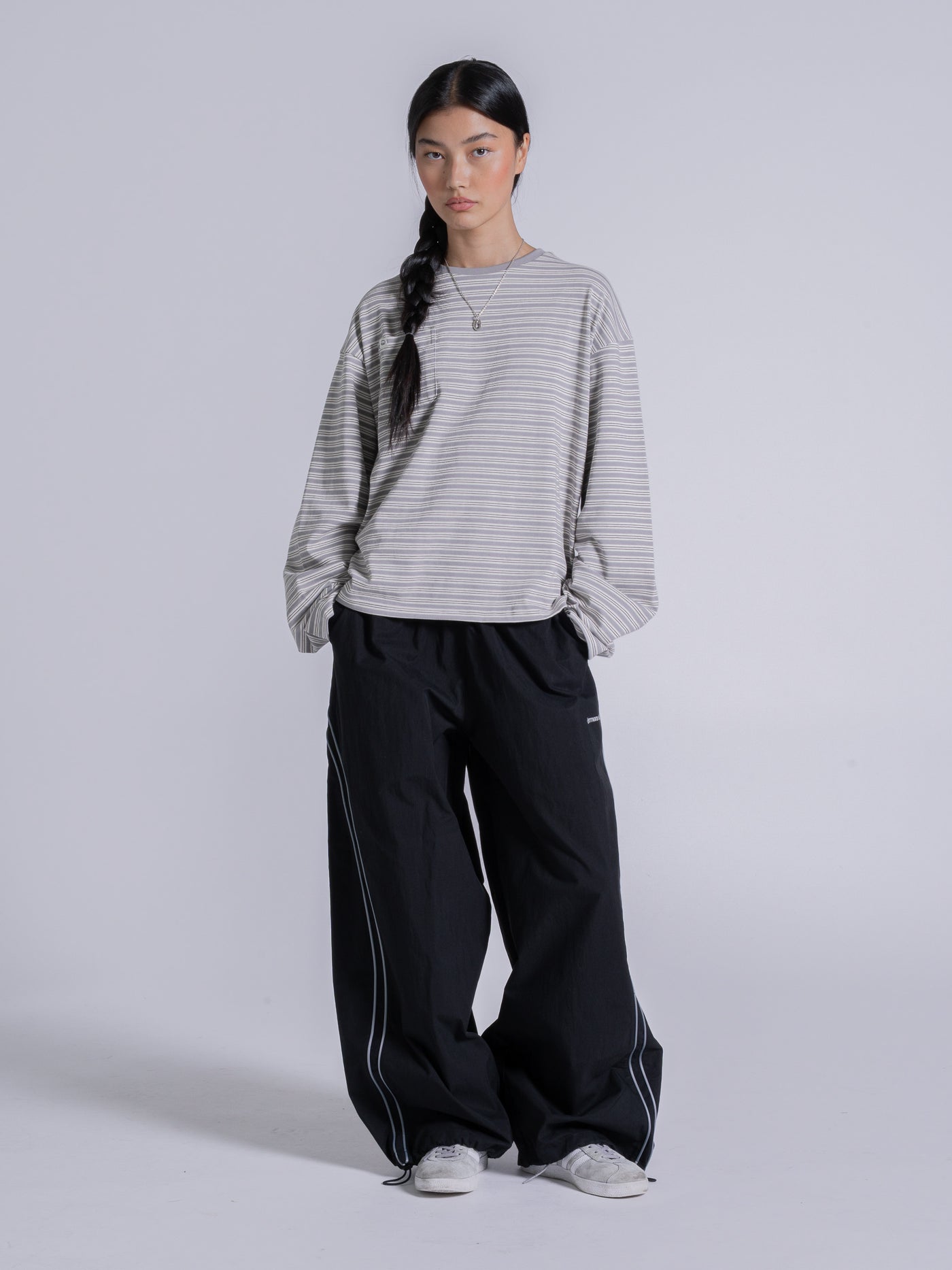 POCKET STRIPED LONG SLEEVE - LIGHT GREY – DRMERS CLUB