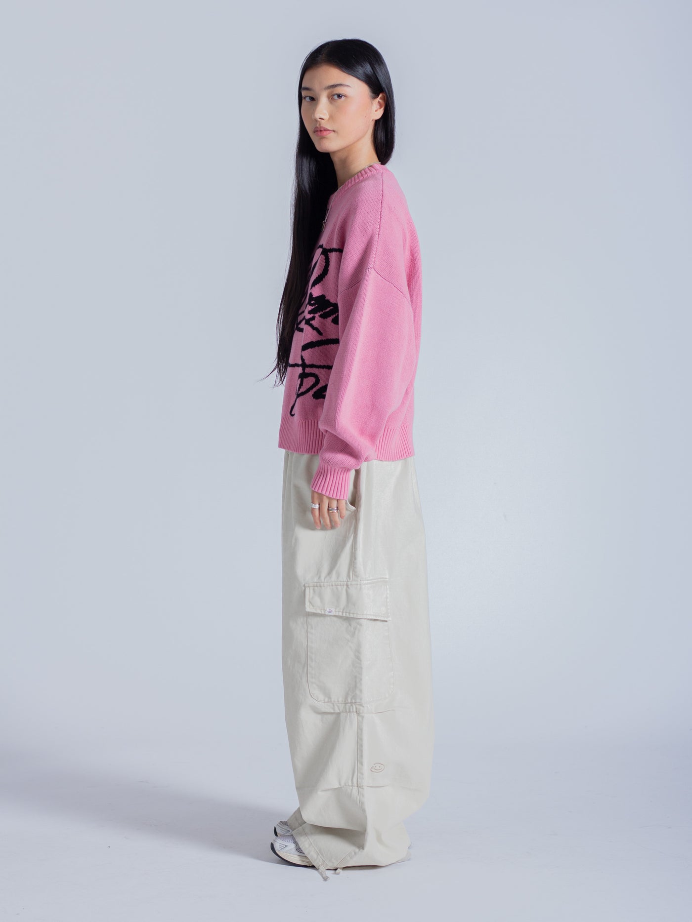 Essentials Cursive Knit CURSIVE TEXT KNIT - HOT PINK – DRMERS CLUB
