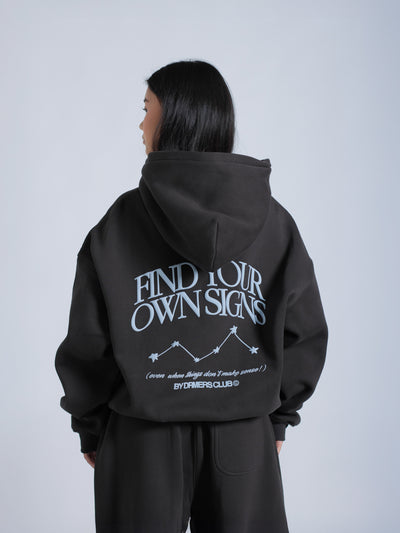 FIND YOUR OWN SIGNS HOODIE - FADED BLACK