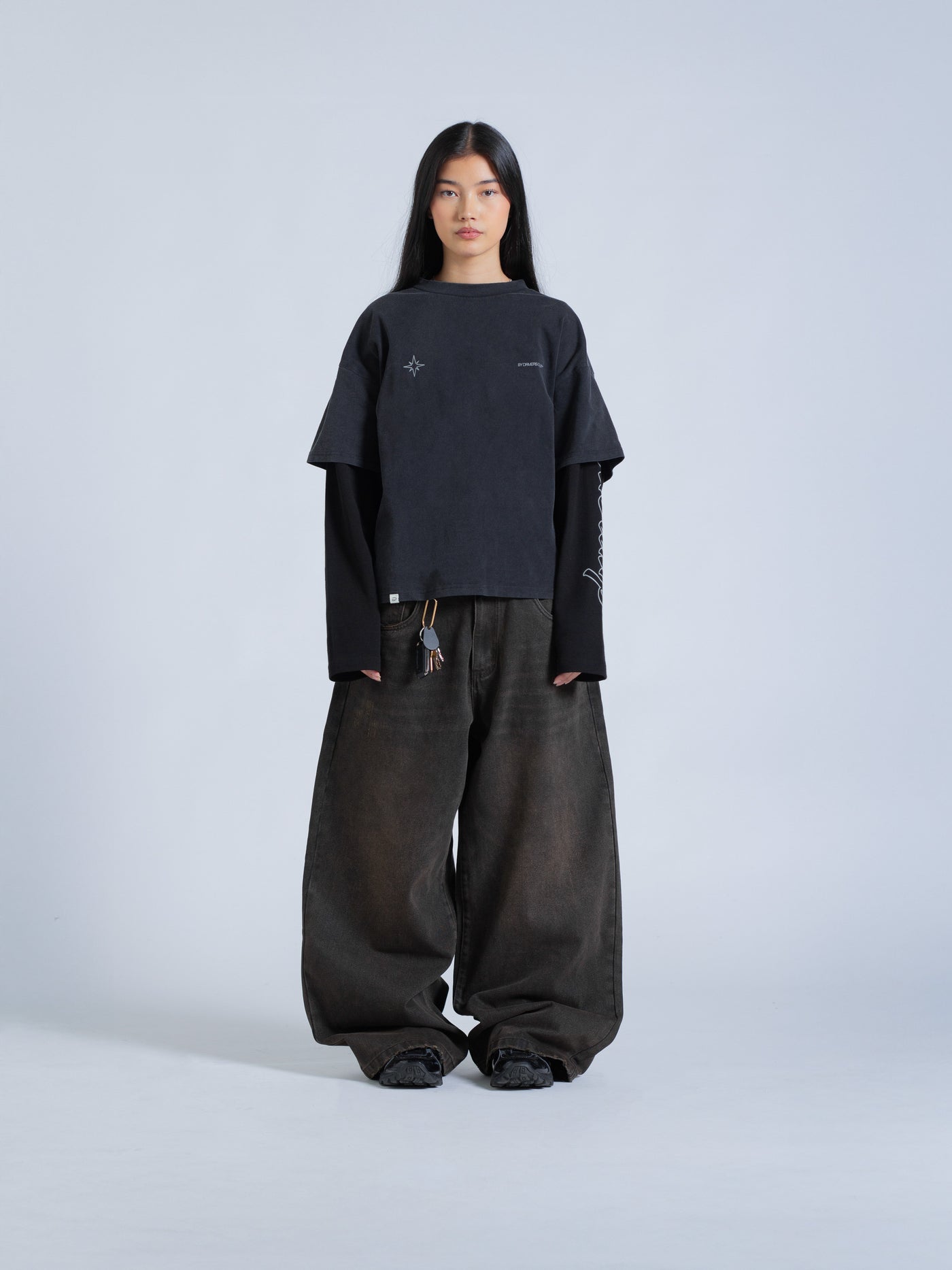 POLARIS LAYERED TEE - BLACK