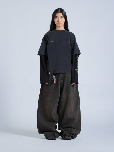 POLARIS LAYERED TEE - BLACK