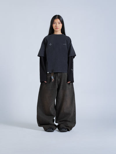 POLARIS LAYERED TEE - BLACK