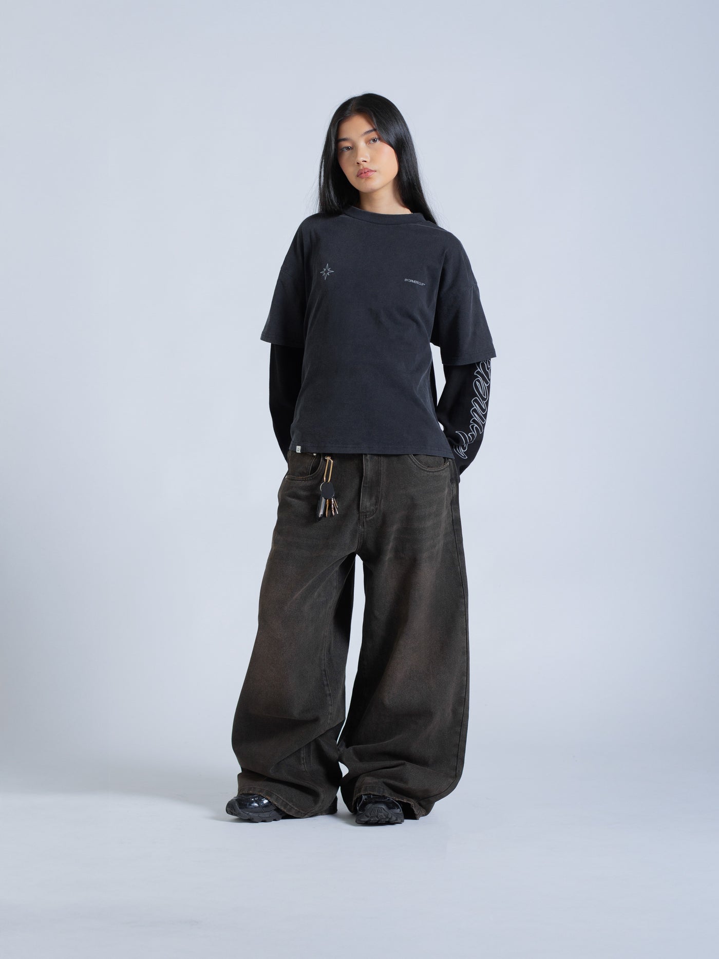 POLARIS LAYERED TEE - BLACK
