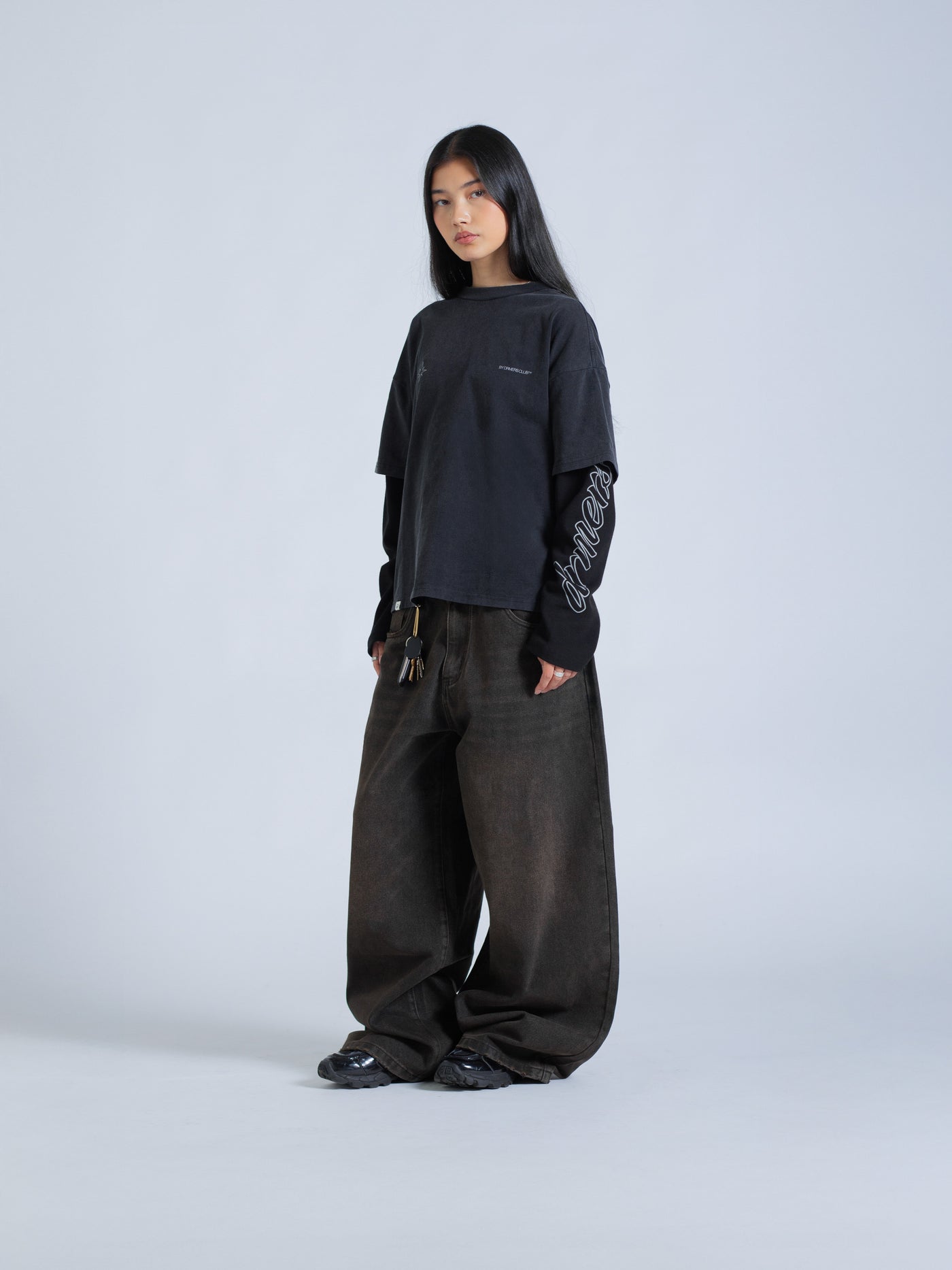 POLARIS LAYERED TEE - BLACK