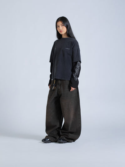 POLARIS LAYERED TEE - BLACK