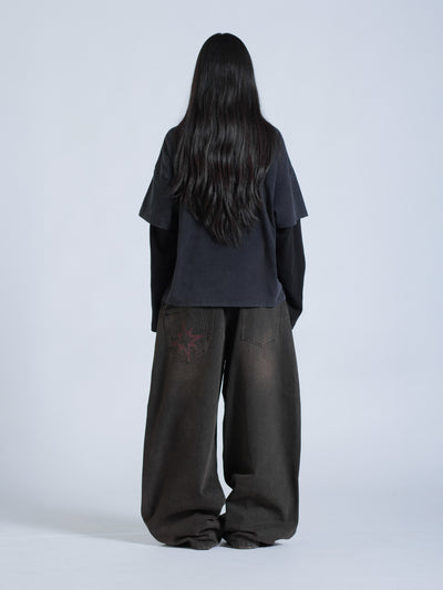 POLARIS LAYERED TEE - BLACK