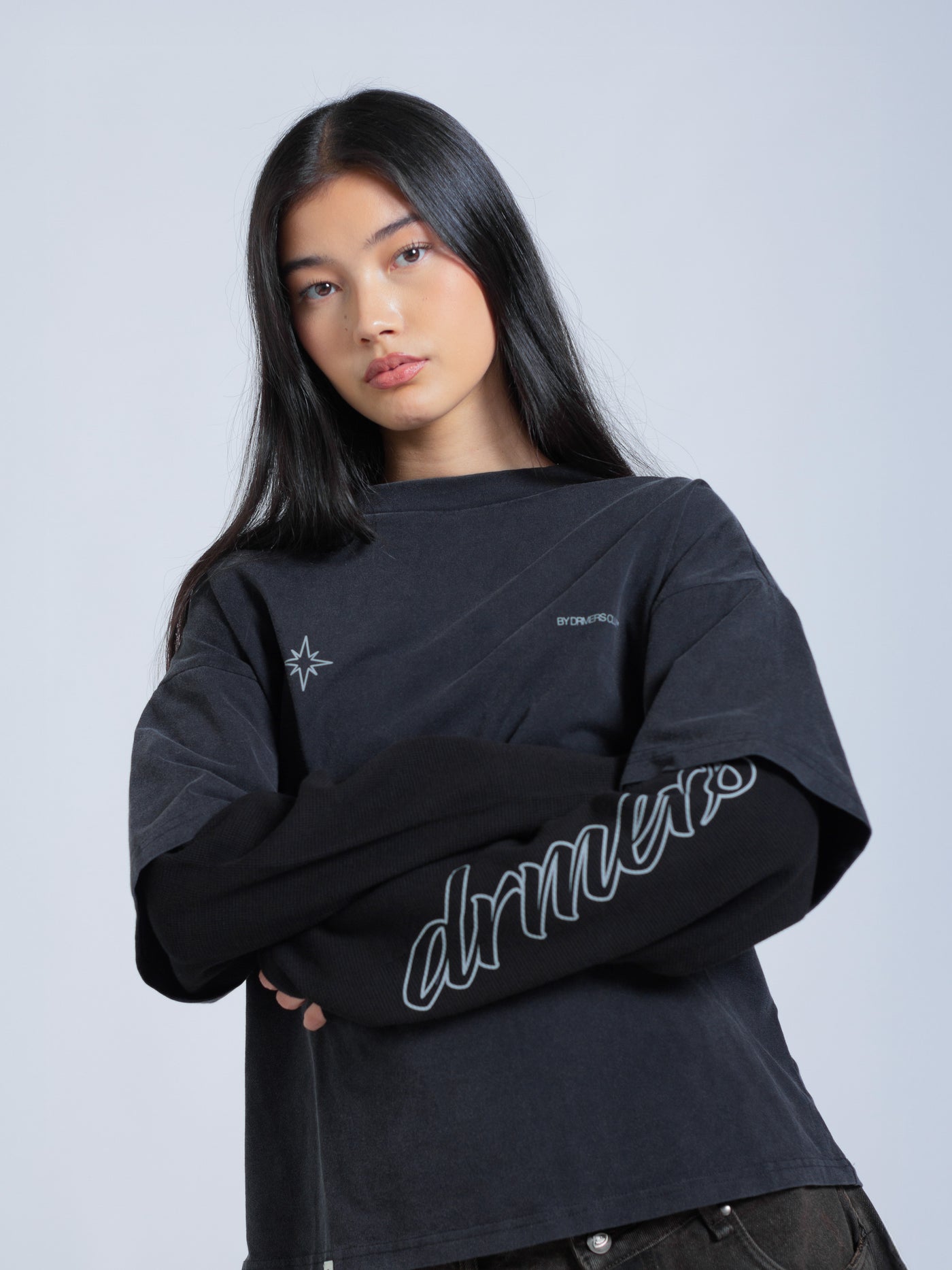 POLARIS LAYERED TEE - BLACK