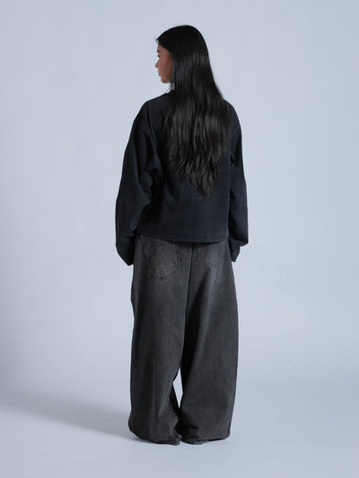 LINEWORK LONG SLEEVE TEE - BLACK