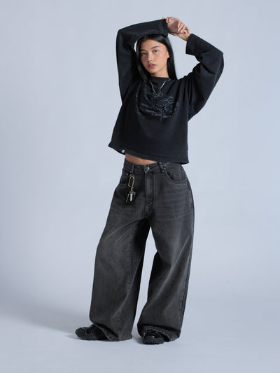 LINEWORK LONG SLEEVE TEE - BLACK