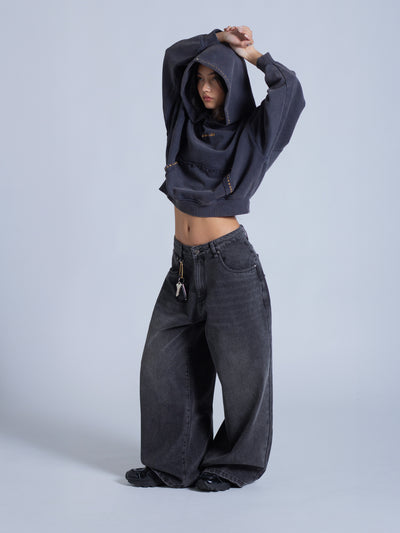 EMBROIDERED STARS HOODIE - STORM BLUE