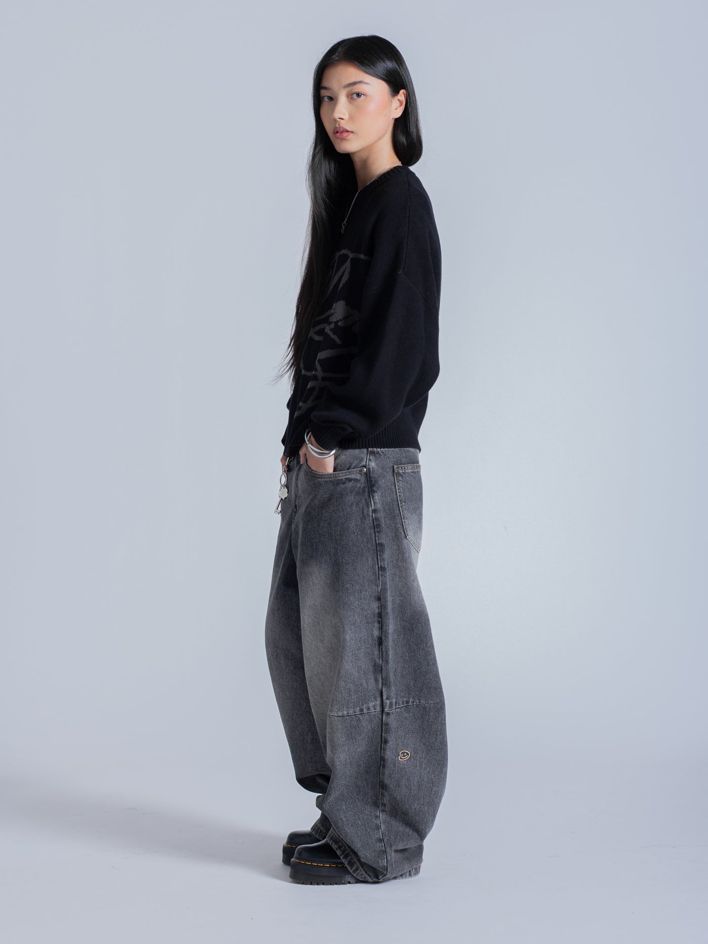 Essentials Cursive Knit CURSIVE TEXT KNIT - BLACK – DRMERS CLUB