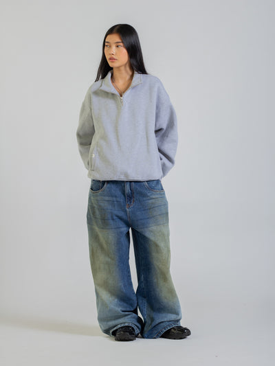 QUARTER ZIP FLEECE - GREY