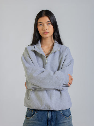 QUARTER ZIP FLEECE - GREY