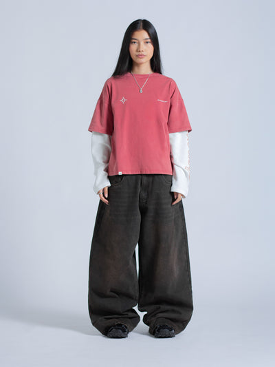 POLARIS LAYERED TEE - RED