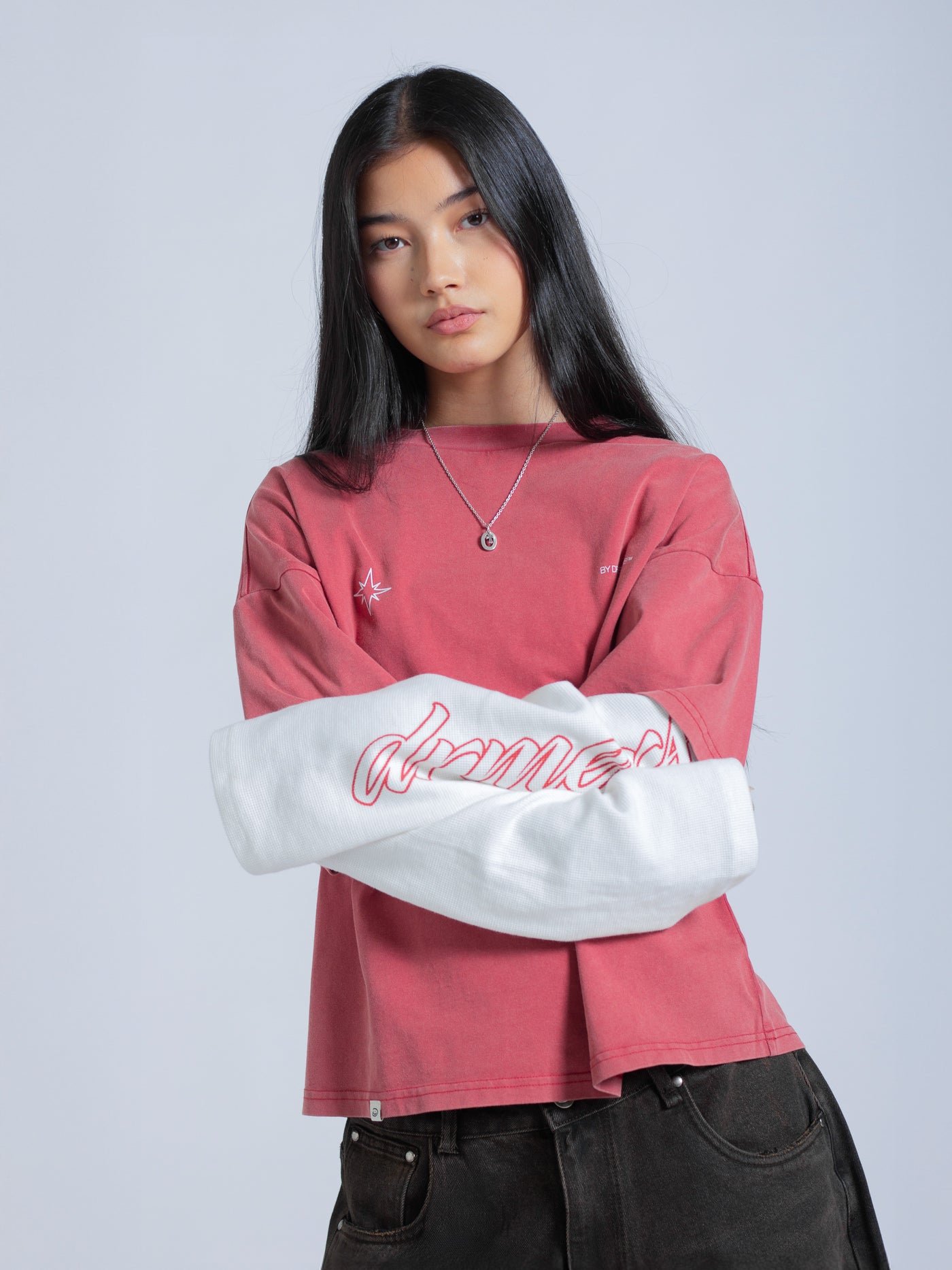 POLARIS LAYERED TEE - RED