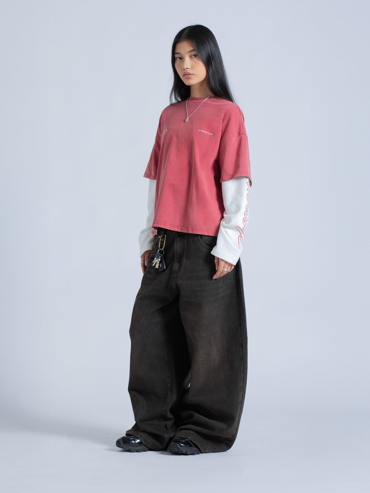 POLARIS LAYERED TEE - RED