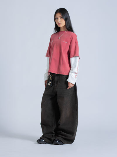 POLARIS LAYERED TEE - RED