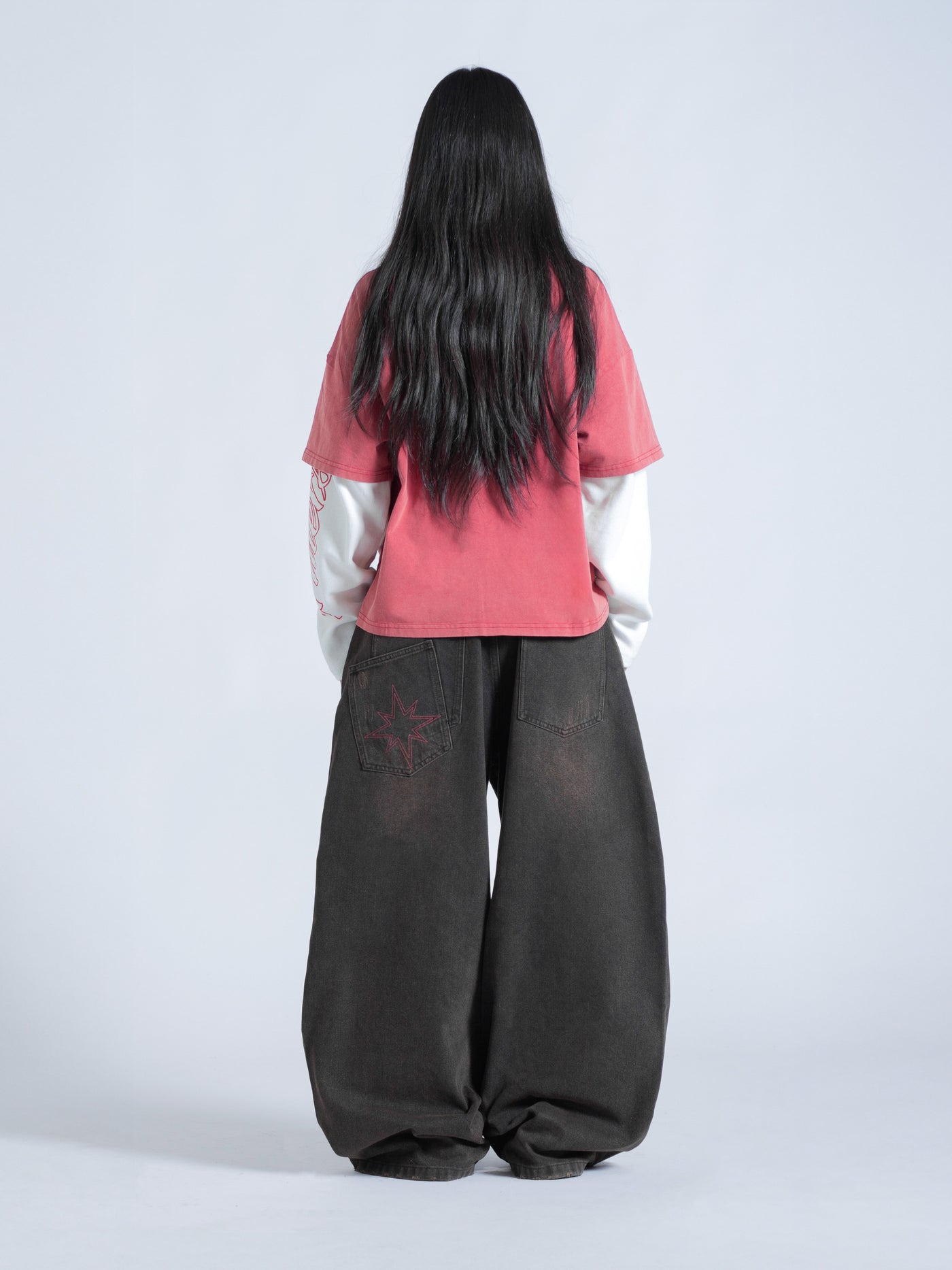 POLARIS LAYERED TEE - RED