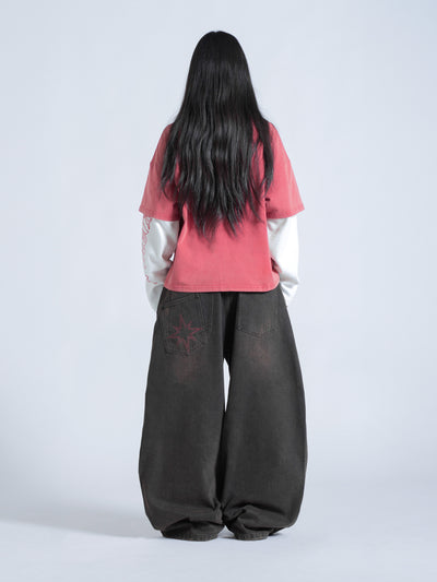 POLARIS LAYERED TEE - RED