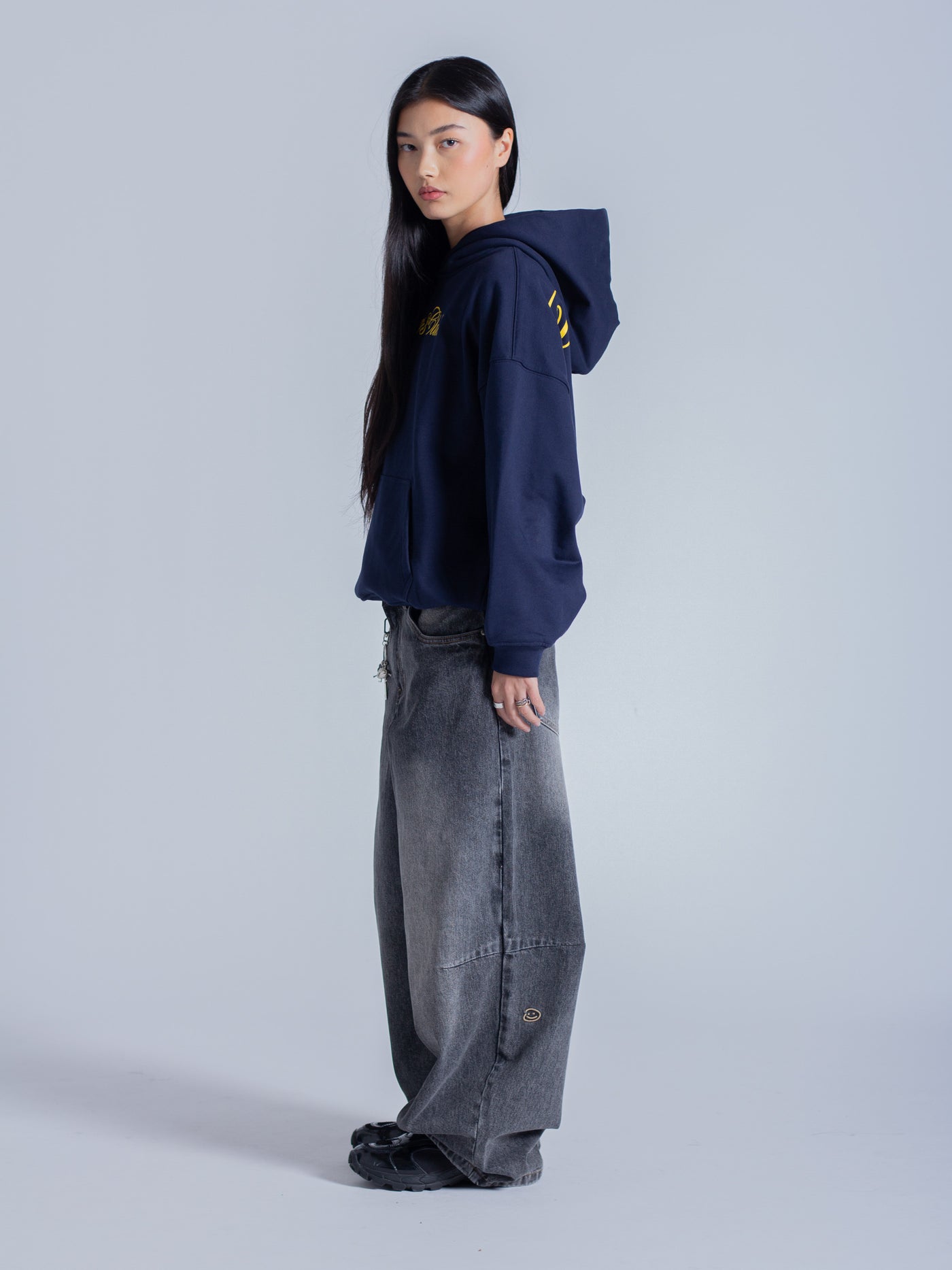 SCRIPT TEXT HOODIE - MIDNIGHT BLUE – DRMERS CLUB