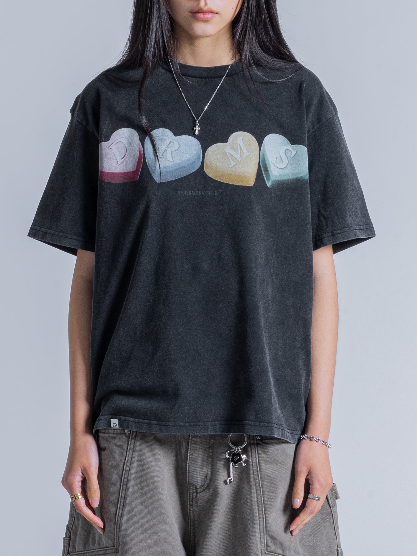 CANDY HEARTS TEE - BLACK – DRMERS CLUB