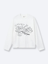LINEWORK LONG SLEEVE TEE - WHITE