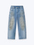 MUD STAINED JEANS - LIGHT BLUE