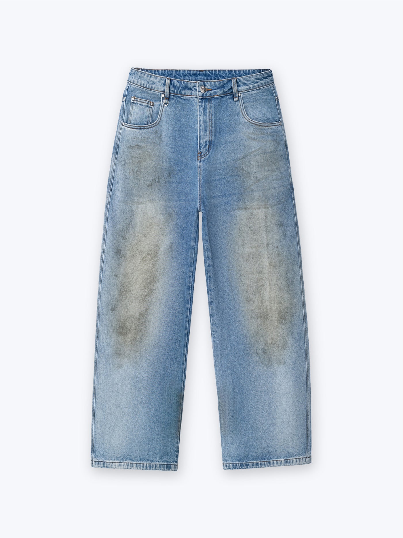MUD STAINED JEANS - LIGHT BLUE