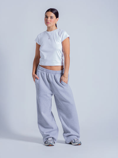 SIGNATURE BAGGY SWEATPANTS - HEATHER GREY