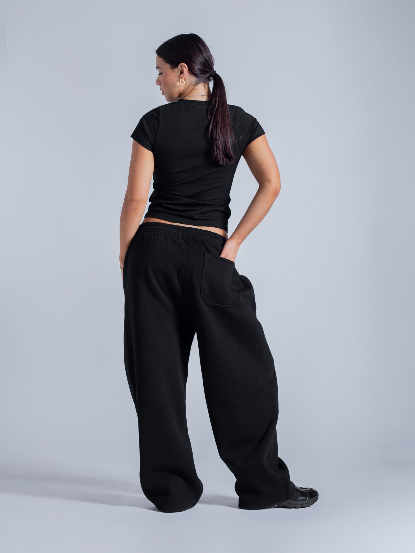 CROPPED-ISH BABY TEE - BLACK